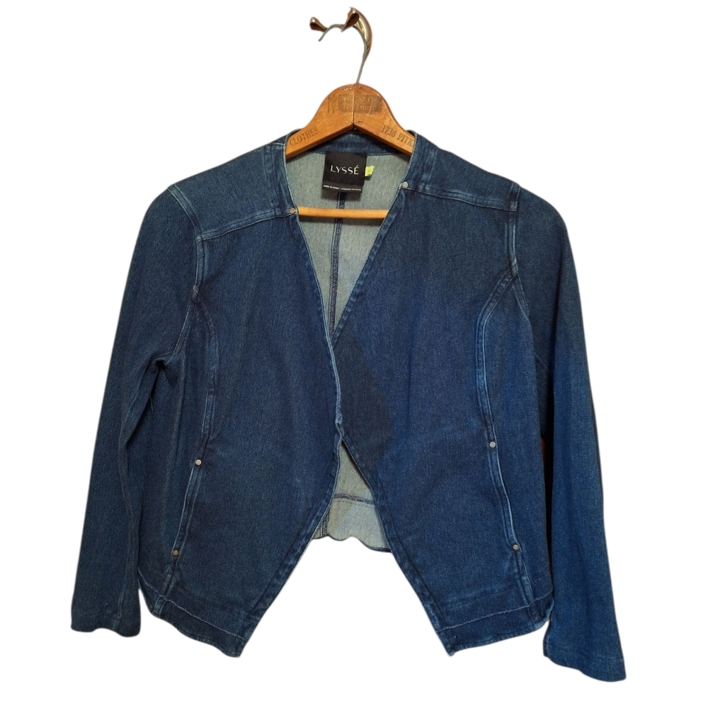 Lysse Dark Blue Jean Jacket Fitted Ladies Small Pockets Denim Boho Western